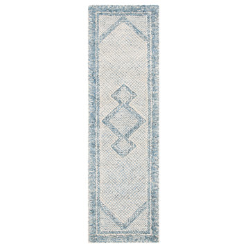 Safavieh Abstract Collection, ABT345 Rug, Ivory/Blue, 2'3"x6'