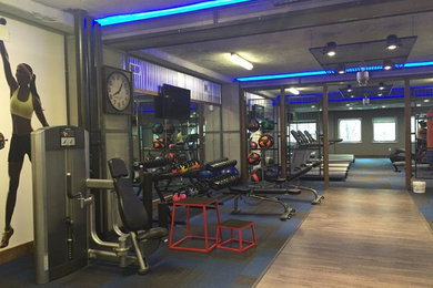 Home gym - industrial home gym idea in Baltimore