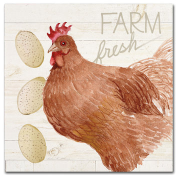 Kathleen Parr McKenna 'Life on the Farm Chicken II' Canvas Art, 14x14