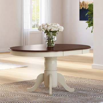 Carrollton Two Tone Mahogany Wood Expandable Dining Table