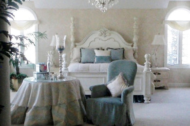 Bedroom - large traditional master carpeted bedroom idea in Philadelphia with beige walls and no fireplace