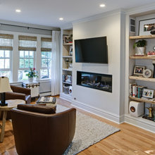 Walk With Tv And Fireplace