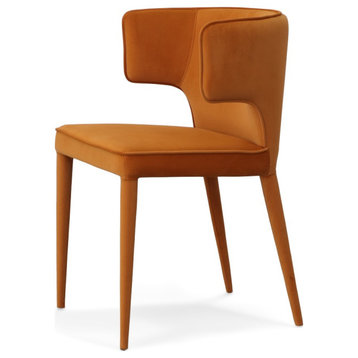Modrest Lucero Modern Orange Velvet Dining Armchair