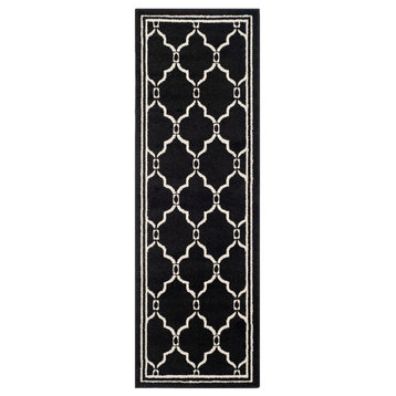 Safavieh Amherst Collection AMT414 Rug, Anthracite/Ivory, 2'3"x7'