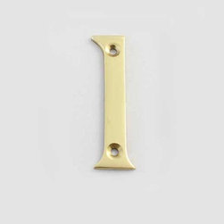Cool House Numbers SOLID BRASS 3 INCH (75MM) DOOR NUMBER 1 #2271 - House Numbers