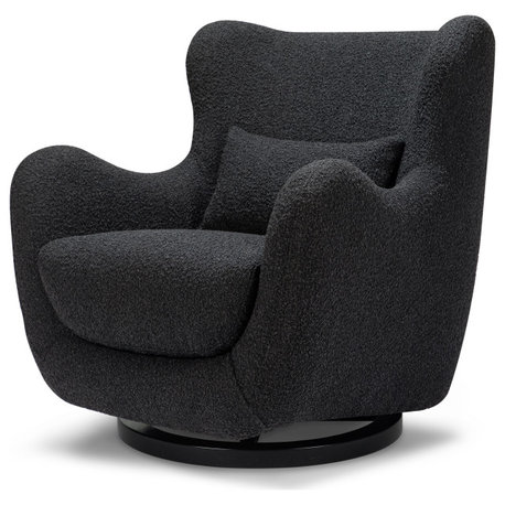 Solstice Swivel Glider, Black Boucle