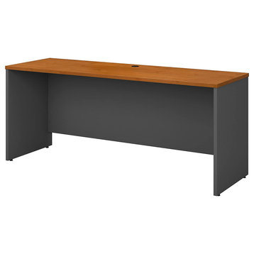 Modern Desk, Rectangular Top With Grommets for Cable Management, Natural Cherry