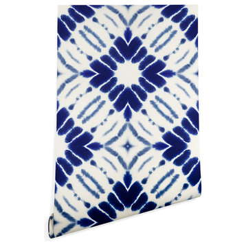 Deny Designs Jacqueline Maldonado Water Shibori Blue Wallpaper, Blue, 2'x10'