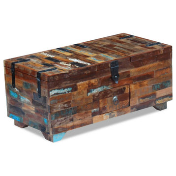 Vidaxl Coffee Table BoxChest Solid Reclaimed Wood 31.5"x15.7"x13.8"