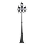 Livex Lighting - Livex Lighting 7711-04 Frontenac - Four Light Outdoor Four Head Post - Includes Mounting Template with Anchor Bolts.