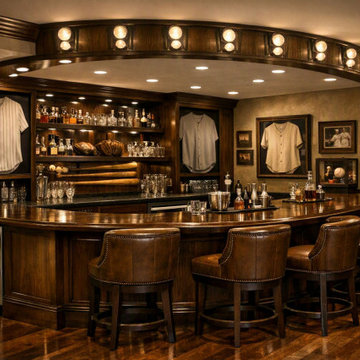 Custom Baseball Themed Home Bar
