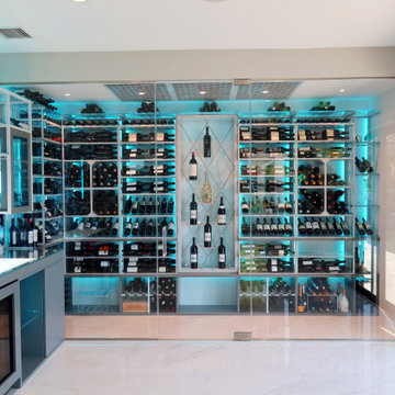Backlit Tasting Counter and Stone Wall - Parkland, FL