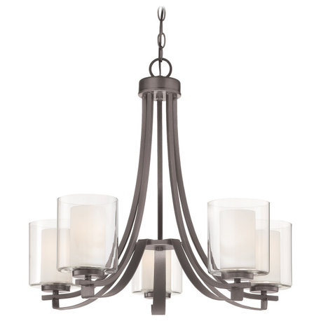 Minka Lavery 4105 Parsons Studio 5 Light 26"W Vantage Chandelier - Smoked Iron