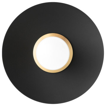 Flush Mount Light, Modern Brass Sconce, Model No. 7004, Brass/Black