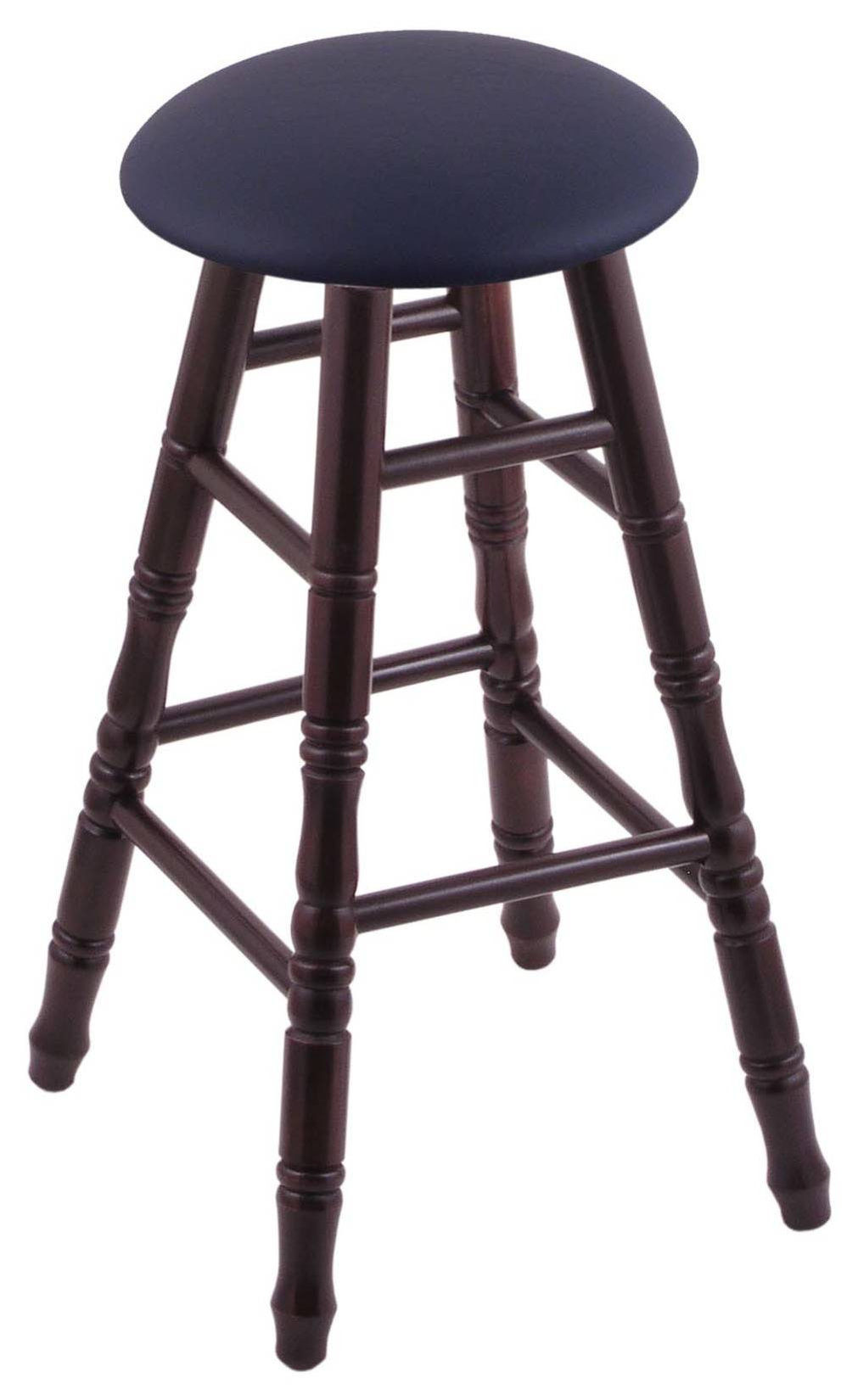 Holland Bar Stool, Maple Round Cushion Bar Stool, Turned Legs, 18