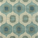 Bashian - Bashian Woodbridge Area Rug, Aqua, 5'x7.6' - Brighten your room with bold, graphic patterns in a multitude of fresh, striking colors. A subtle heathering effect gives an added dimension of sophistication nd enhances your decor. Sturdy, reinforced cotton canvas backing protects the carpet and adds an extra layer of cushion.