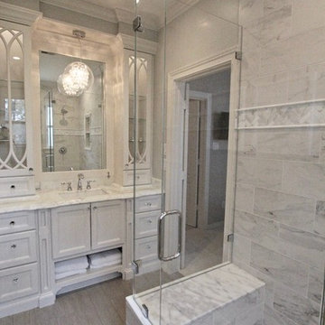White and Gray Bathroom Showcase