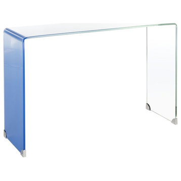 Safavieh Crysta Ombre Glass Console Table in Blue