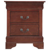 Louis Philippe 2-Drawer Nightstand (24 in. H X 21 in. W X 16 in. D), Cherry