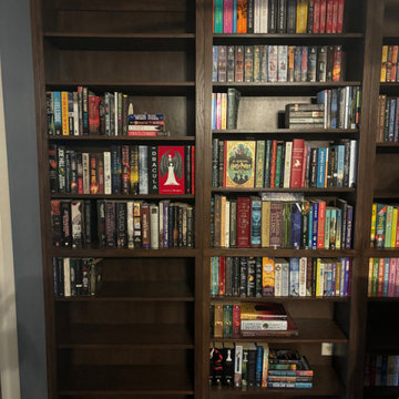 Library Room / Study with Custom Shaker Bookcases and Corner Reading Nook