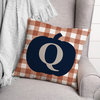 Blue Pumpkin Monogram Q 18x18 Spun Poly Pillow