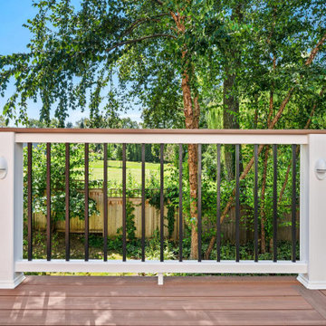 Timbertech Vintage Collection English Walnut and Universal Rail White with LED