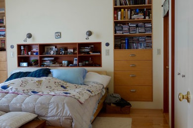 Inspiration for a contemporary master light wood floor bedroom remodel in San Francisco