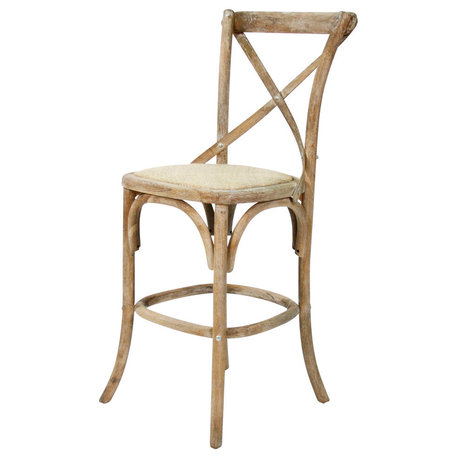 Parisienne Cafe Counter Stool, Limed Gray