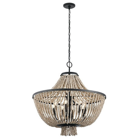 Brisbane Chandelier 8-Light, Distressed Black