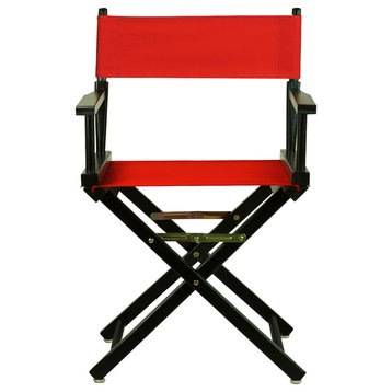 18" Director's Chair With Black Frame, Red Canvas