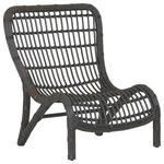 Sunset West - Venice Armless Club Chair - The Venice Armless Club Chair delivers a striking design, contrasting clean lines with negative space in its curved, open frame. Crafted in chocolate resin wicker, its unique design spans multiple styles, and is a delightful addition as a modern or global inspired piece to your home.