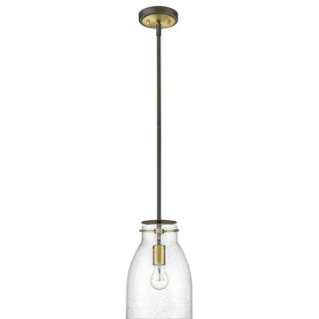 Shelby 1 Light Pendant, Oil Rubbed Bronze and Antique Brass