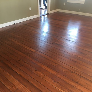 Refinished & Restored Water Damaged Old Heart Pine Flooring in St. Augustine