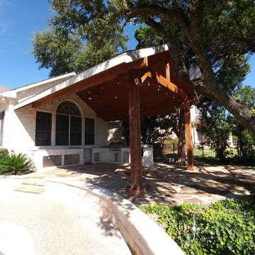 Austin Rustic Traditional Outdoor Patio and Kitchen Addition