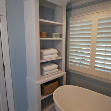 Blue and White Bathroom Renovation