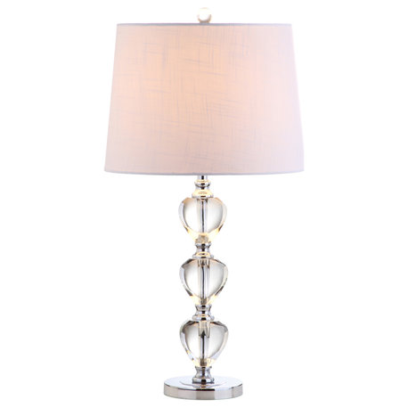 Cole 27" Crystal Table Lamp, Chrome