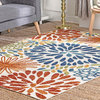 nuLOOM Ilona Bohemian Country and Floral Outdoor Area Rug, Multi, 5'x8'