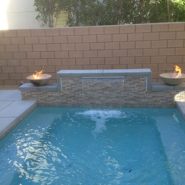 New Spa/Spool with Sheer Descent & Fire Bowls