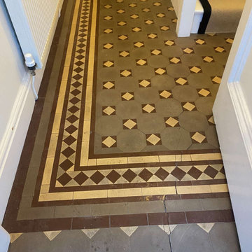 Late Victorian Tiled Hallway Floor Impacted by Subsidence Renovated in Cartmel