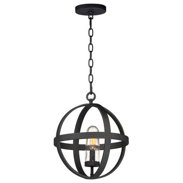 Compass Outdoor 1-Light Pendant, Black