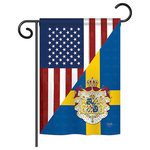 Breeze Decor - US Sweden Friendship Flags of the World, Everyday Garden Flag - US Friendship Garden Flag