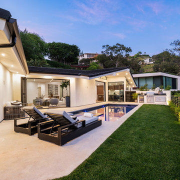 Hollywood Hills Backyard with Pool and Outdoor Lounge