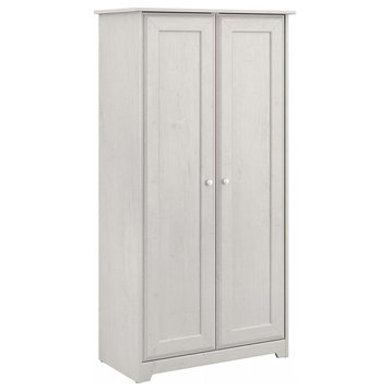 Classic Tall Storage Cabinet, 2 Framed Doors & 4 Inner Shelves, Linen White Oak