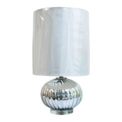 Contemporary Barlett Mirrored Glass Table Lamp - Table Lamps