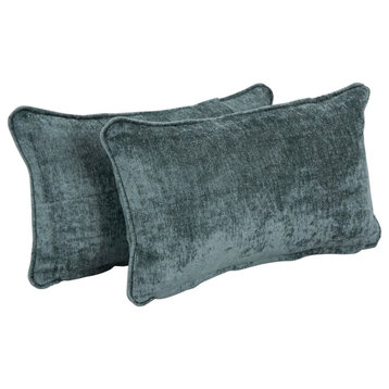 18" Double-Corded Jacquard Chenille Throw Pillows, Set of 2, Gray Solid