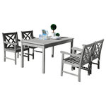 More4Home - Heraldo 5-Piece Grey-washed Wood Patio Table and Armchair Dining Set - This Heraldo 5-Piece Grey-washed Hard Wood Patio Table and Armchair Dining Set is a distinctive way to showcase your individual taste!