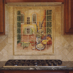 Italian Window Scene Mural - Artwork