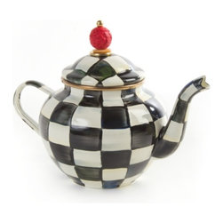 Courtly Check Enamel Teapot - 4 Cup | MacKenzie-Childs - Teapots