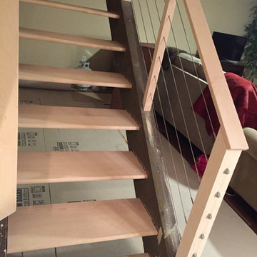 Modern steel tension cable railing