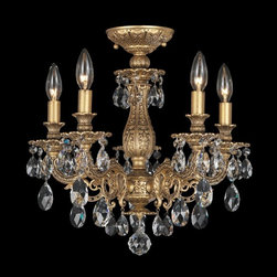 Alabaster Glass 5 Light Semi Flush Mount by Schonbek Milano - Lighting